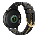 Leren Chains horlogebandje - 20mm - Zwart