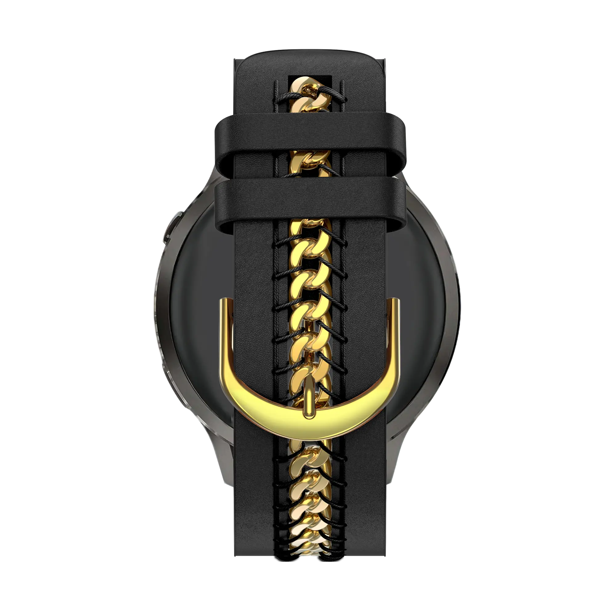 Leren Chains horlogebandje - 20mm - Zwart