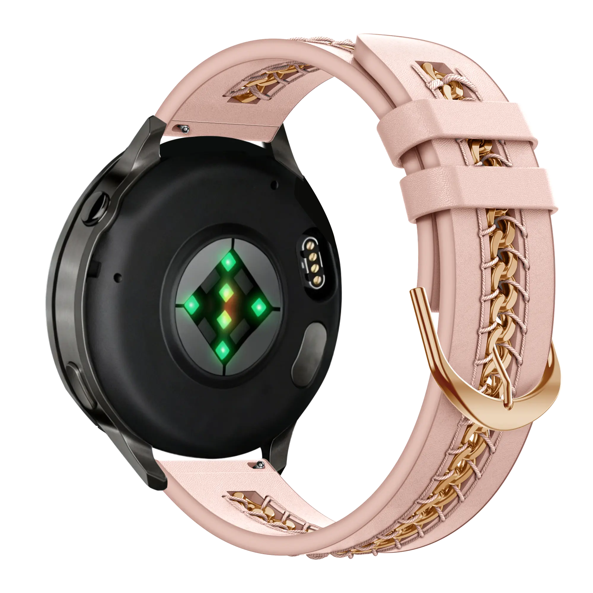Leren Chains horlogebandje - 20mm - Roze