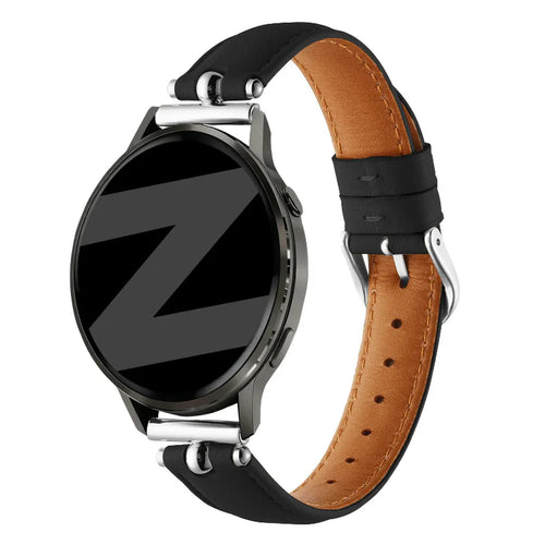 Leren Bullet horlogebandje - 20mm - Zwart