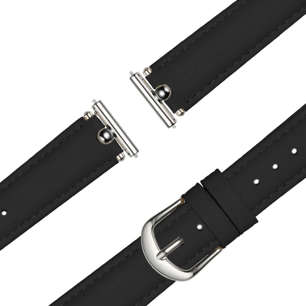 Leren Bullet horlogebandje - 20mm - Zwart