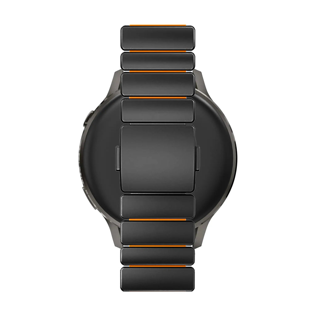 Titanium Hybrid horlogebandje - 22mm - Zwart/oranje