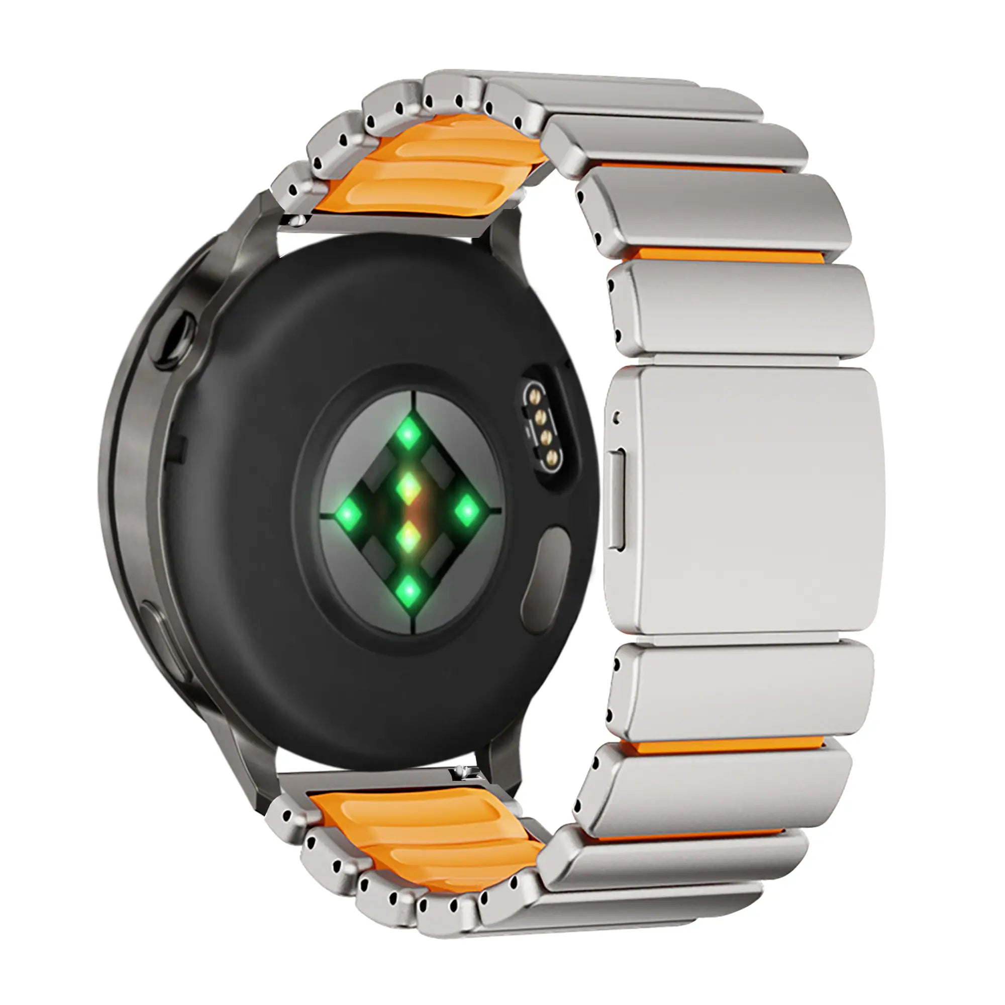 Titanium Hybrid horlogebandje - 22mm - Titanium/oranje