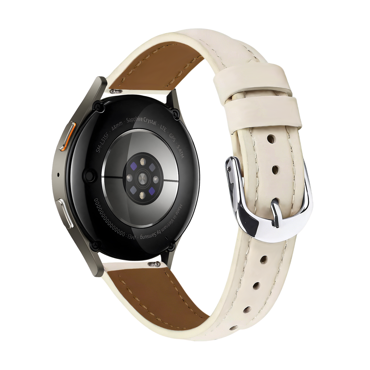 Slimfit Leren horlogebandje - 20mm - Lichtbeige