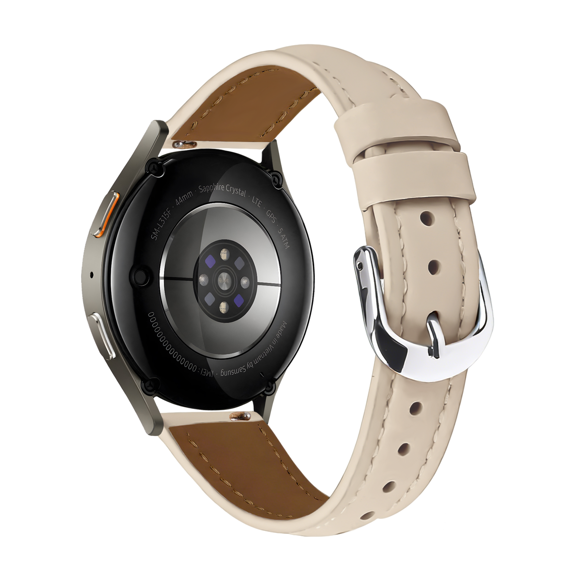 Slimfit Leren horlogebandje - 20mm - Milk tea