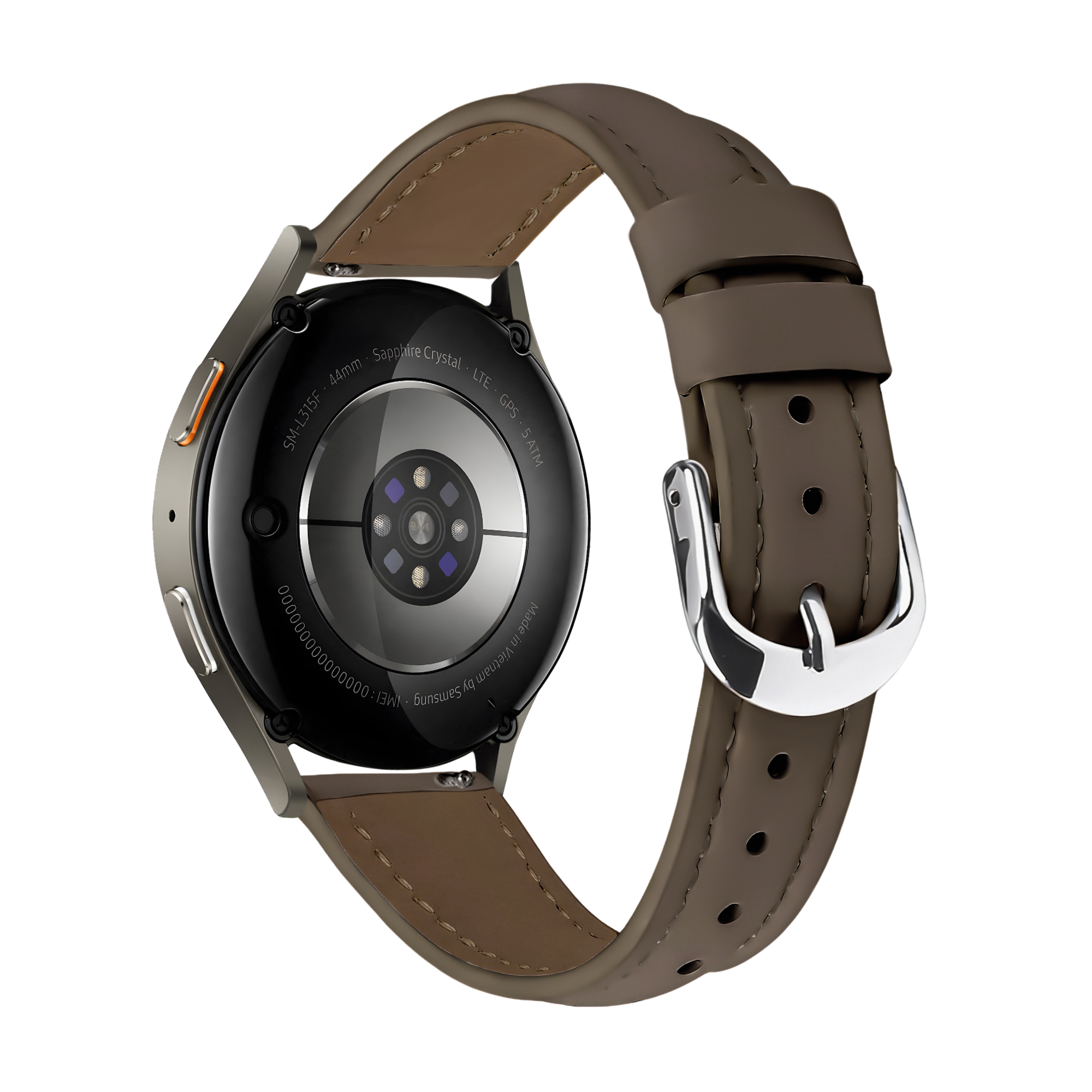 Slimfit Leren horlogebandje - 20mm - Donkerbruin