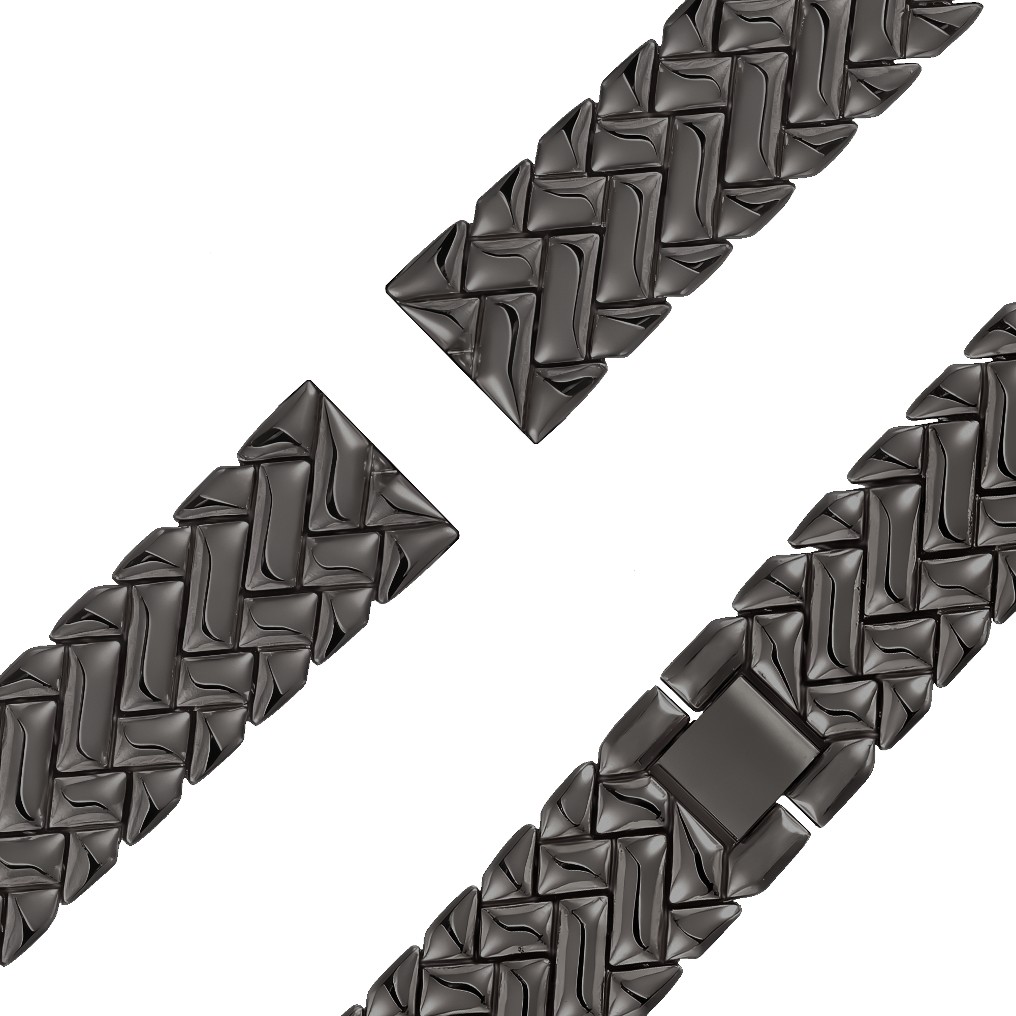Metalen V-Type horlogebandje - 18mm - Zwart