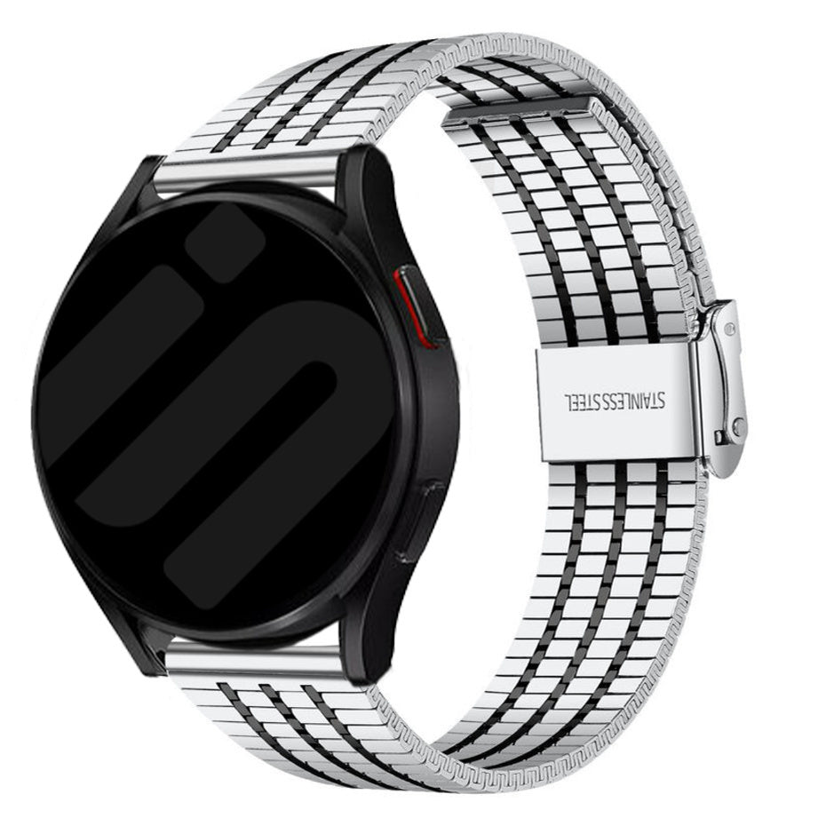 Roestvrij Stalen horlogebandje - 20mm - Zilver/zwart
