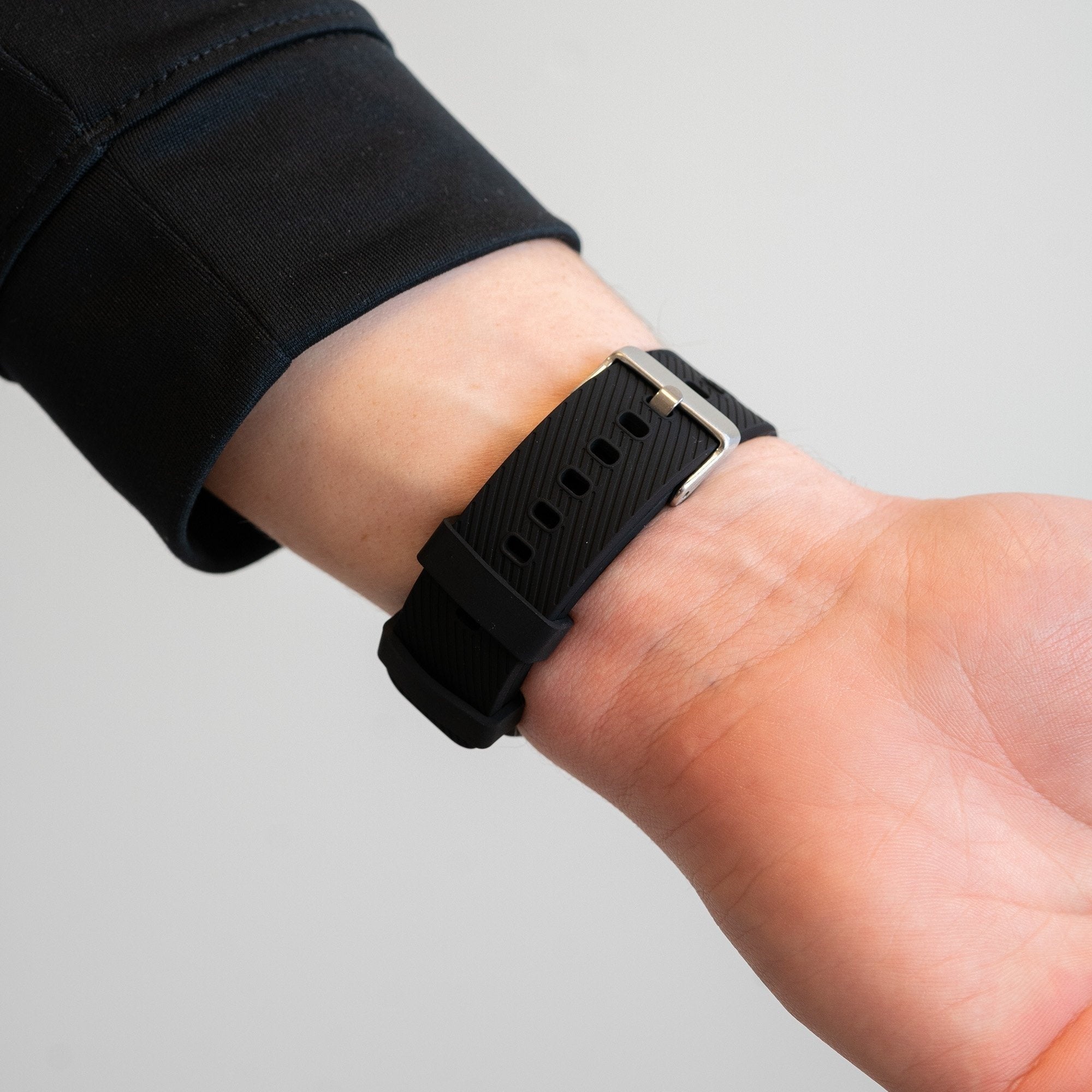 Siliconen Deluxe horlogebandje - 20mm - Zwart
