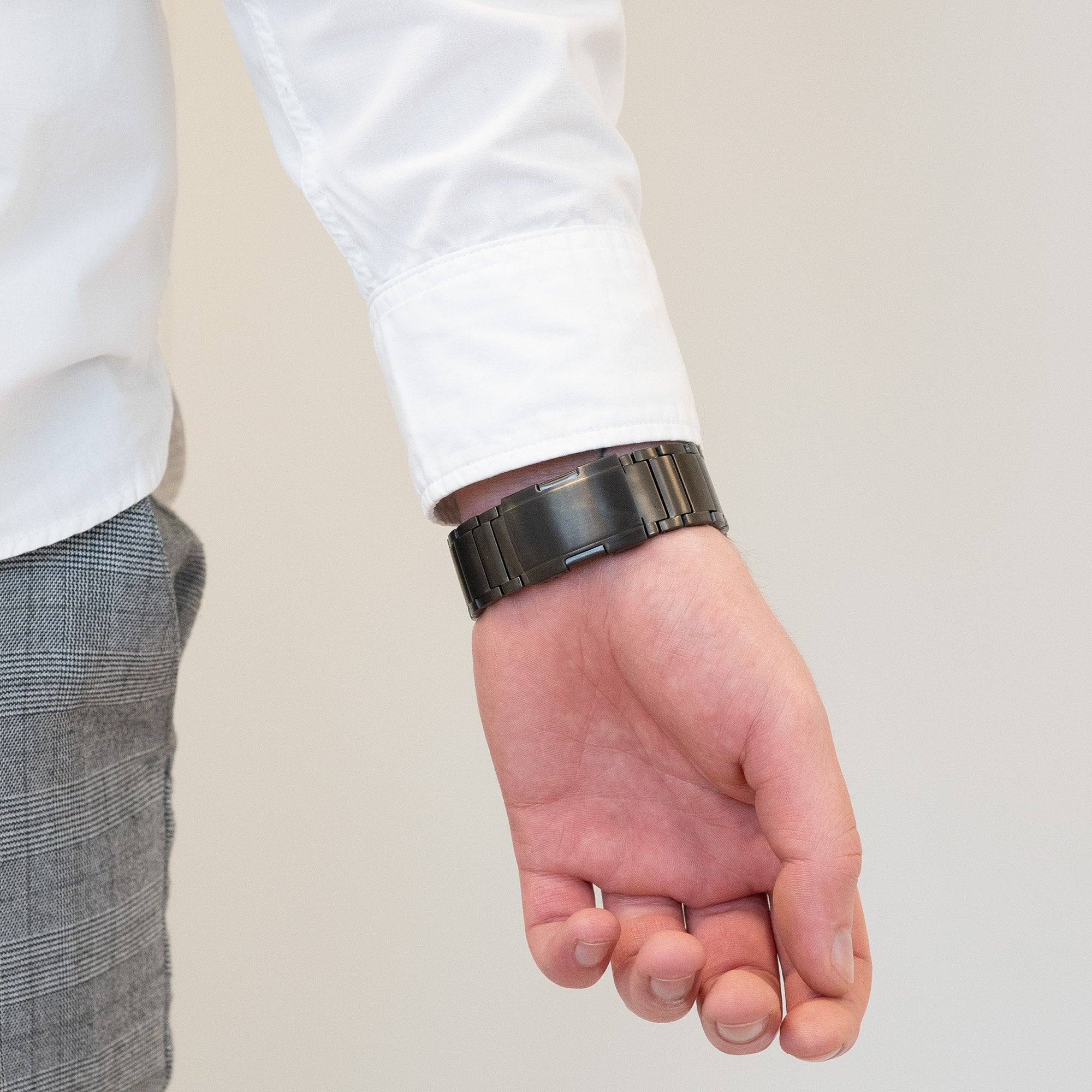Titanium Schakel horlogebandje - 22mm - Grafiet