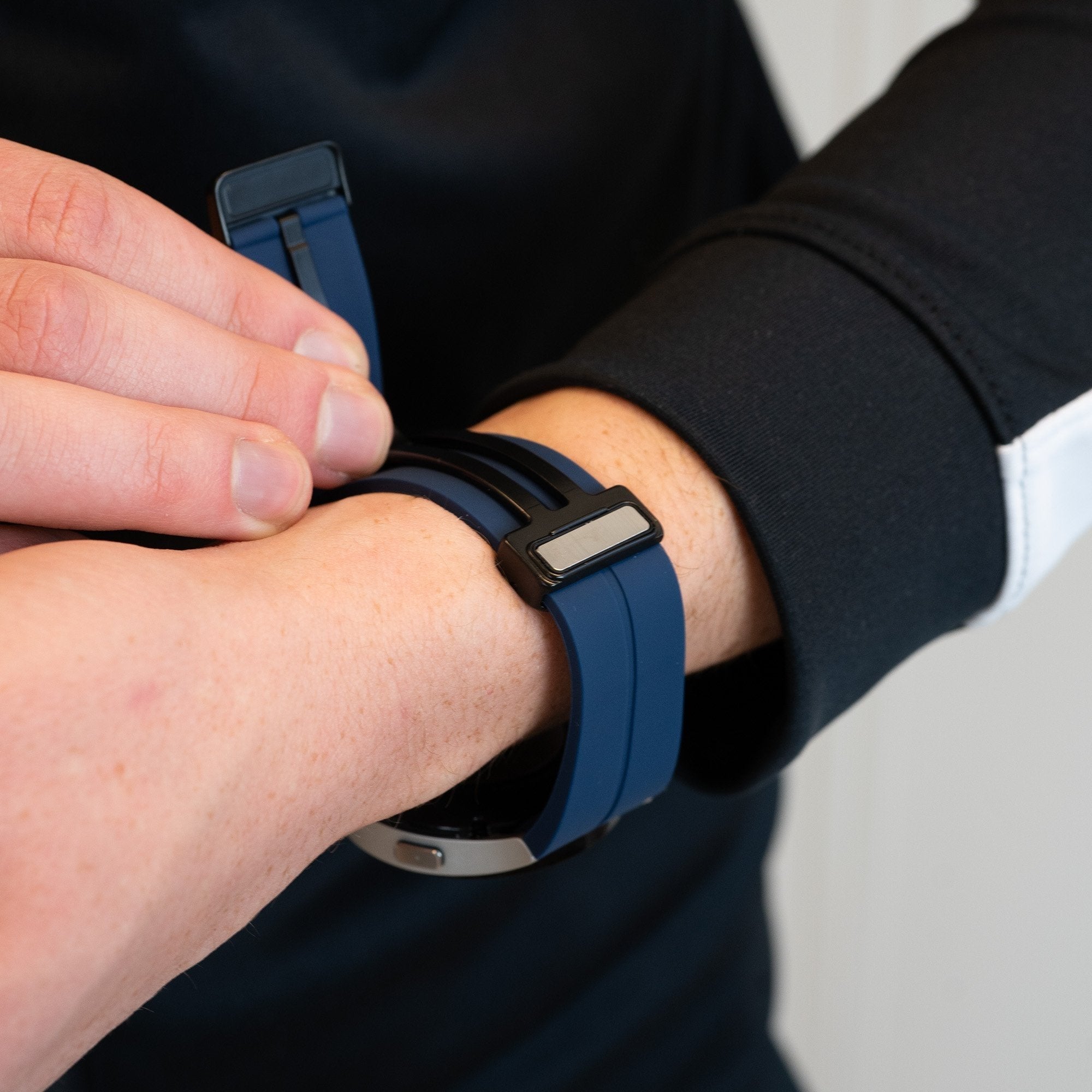 Siliconen D-Buckle horlogebandje - 20mm - Donkerblauw