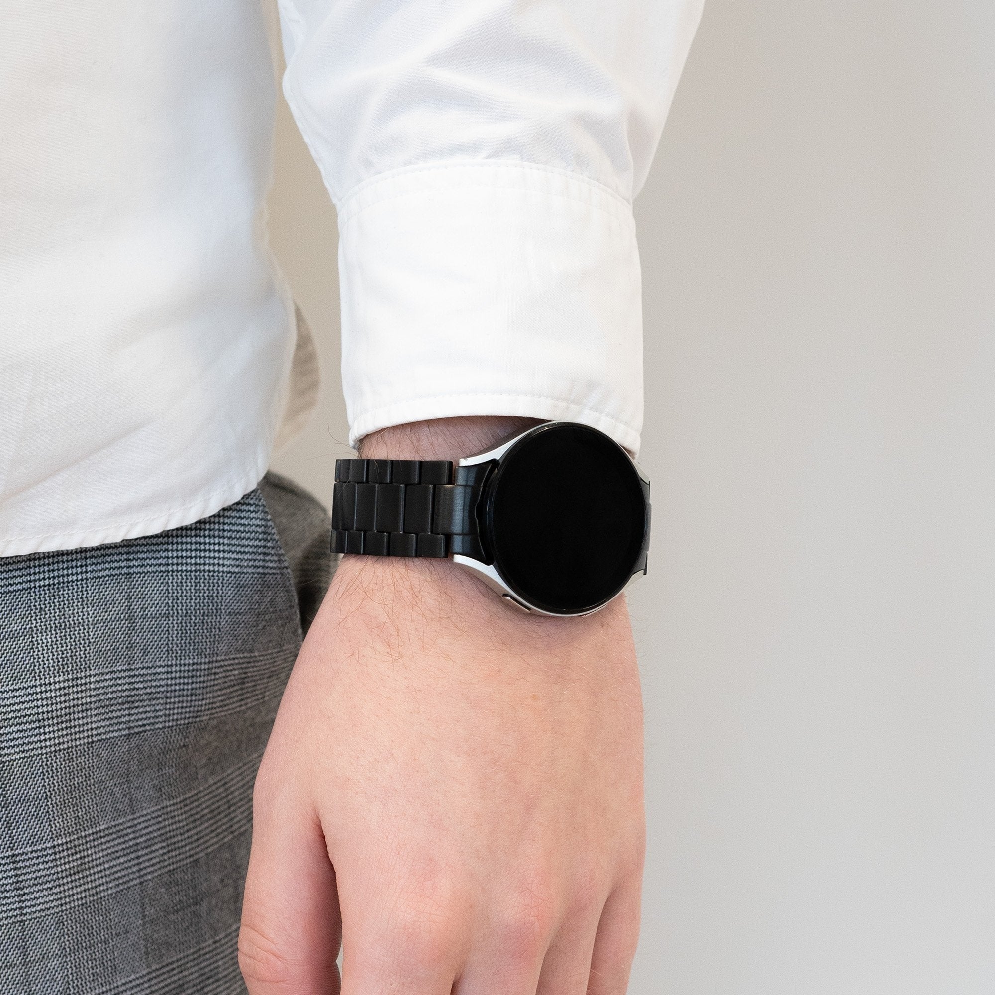 Titanium Schakel horlogebandje - 20mm - Zwart
