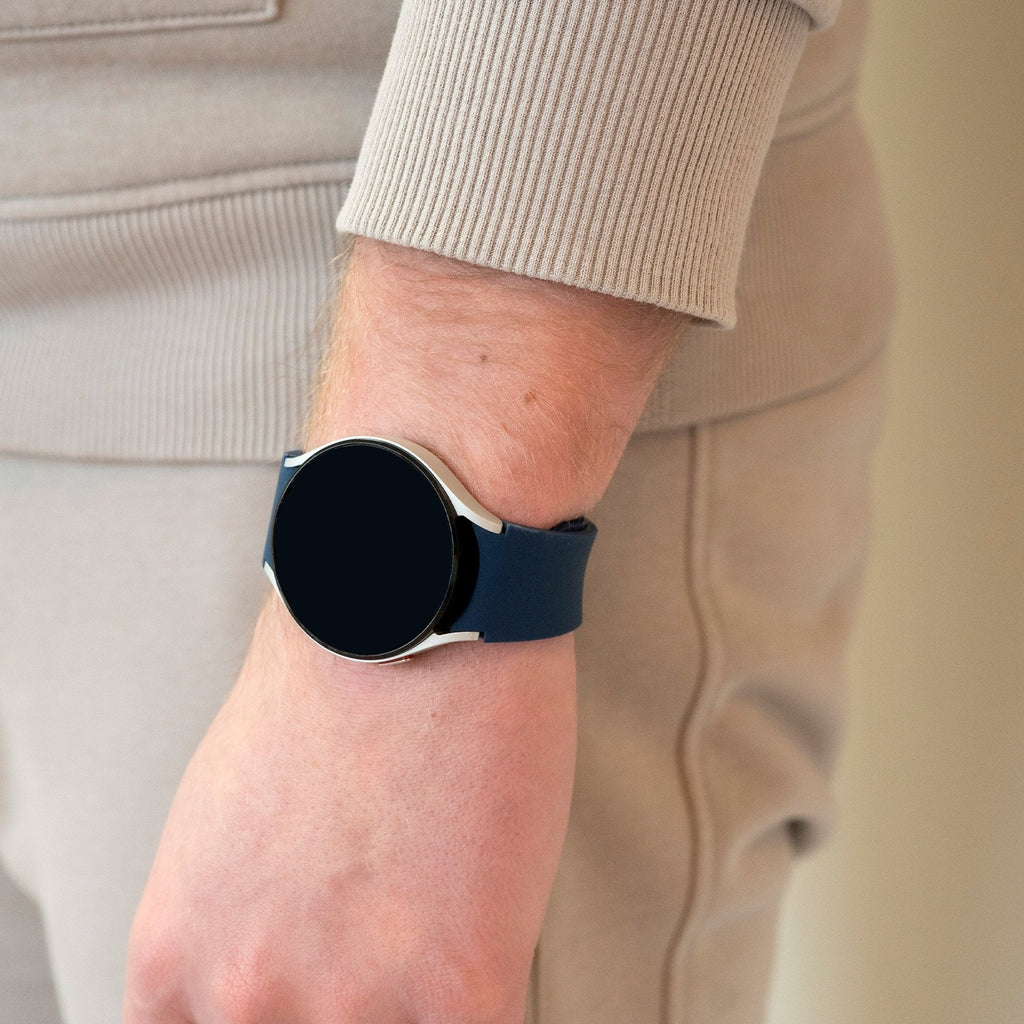 One Push Siliconen horlogebandje - 20mm - Donkerblauw