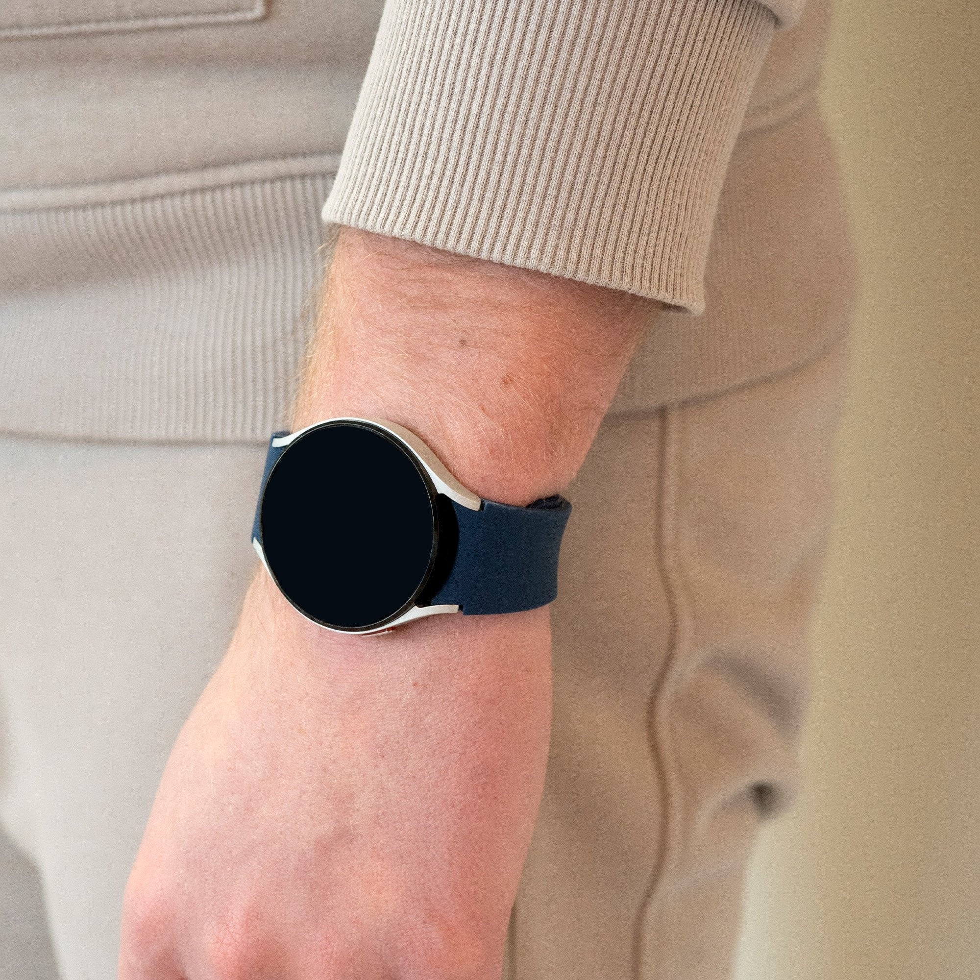 One Push Siliconen horlogebandje - 20mm - Donkerblauw
