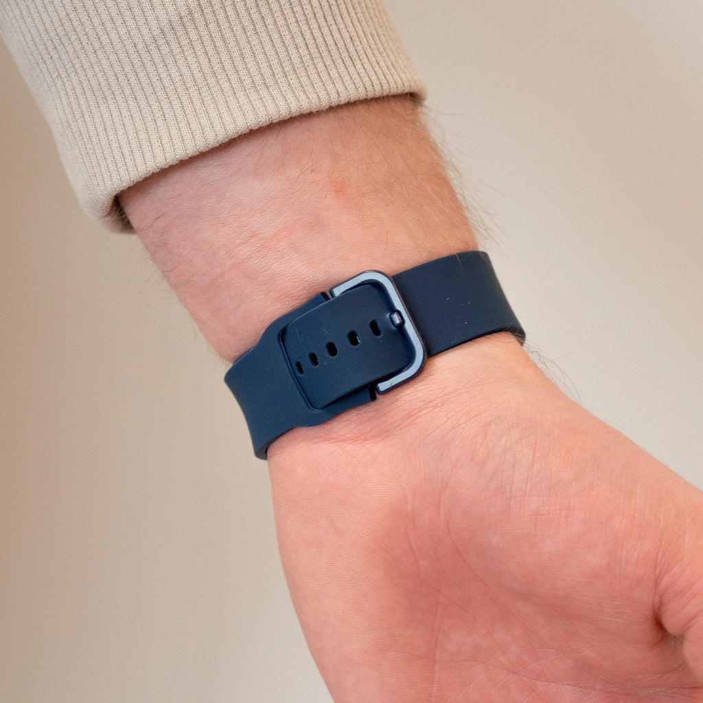 One Push Siliconen horlogebandje - 20mm - Donkerblauw