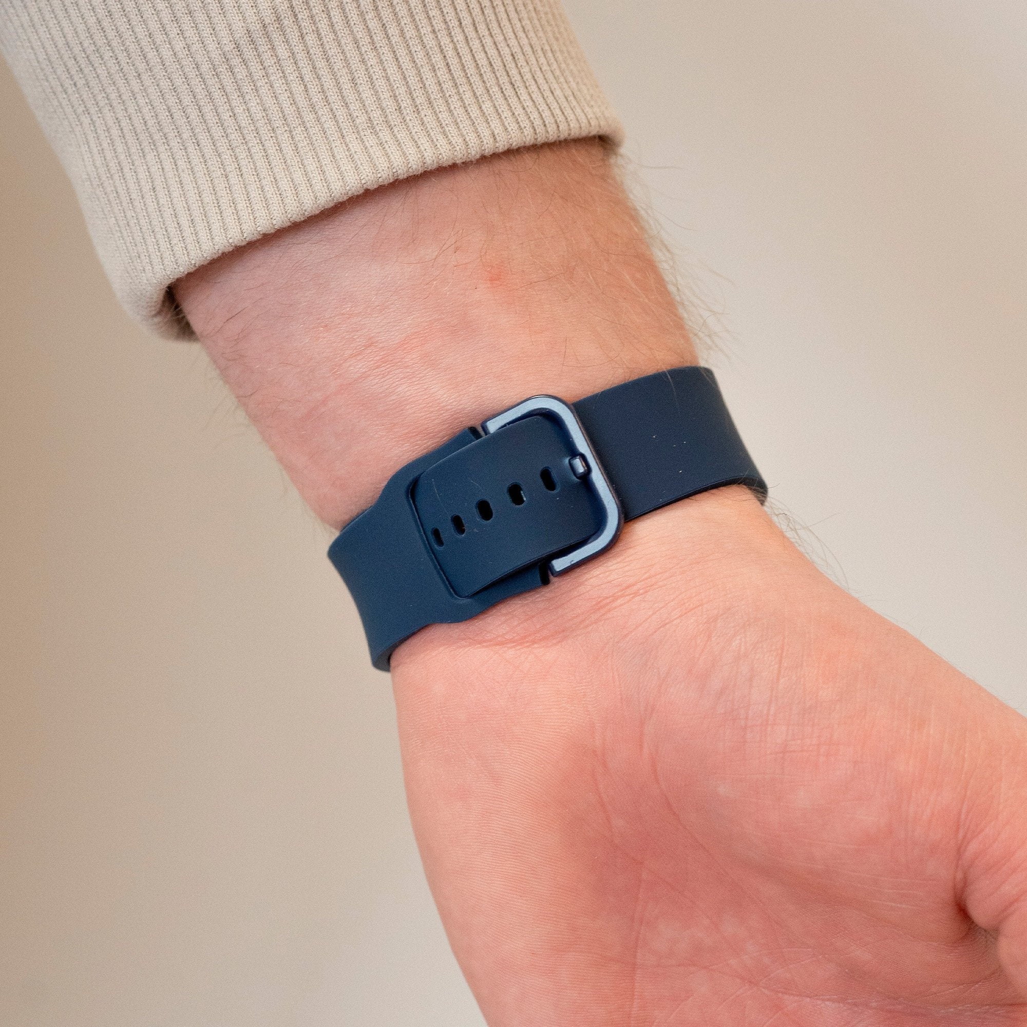 One Push Siliconen horlogebandje - 20mm - Donkerblauw