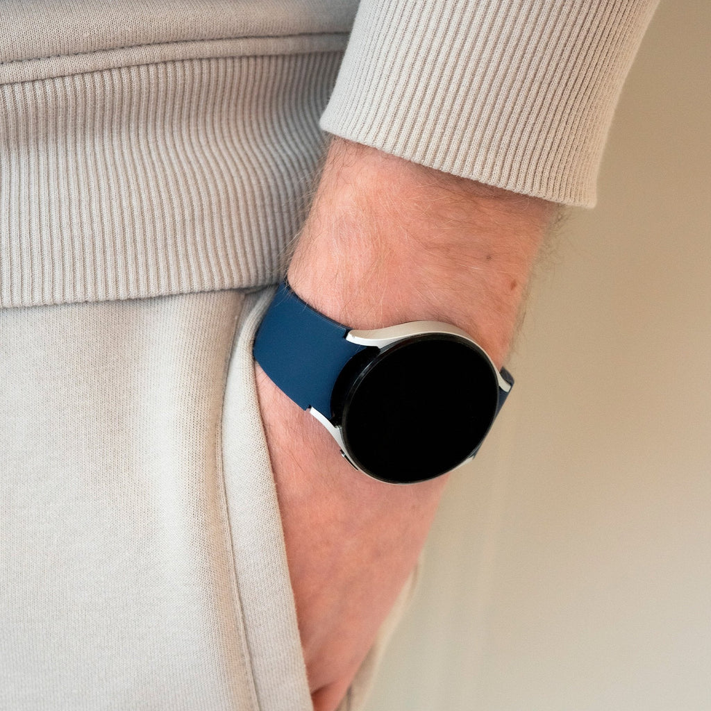 One Push Siliconen horlogebandje - 20mm - Donkerblauw