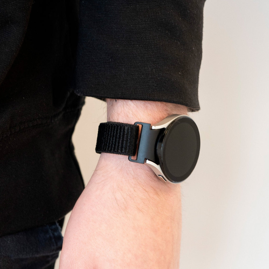 One Push Nylon horlogebandje - 20mm - Zwart