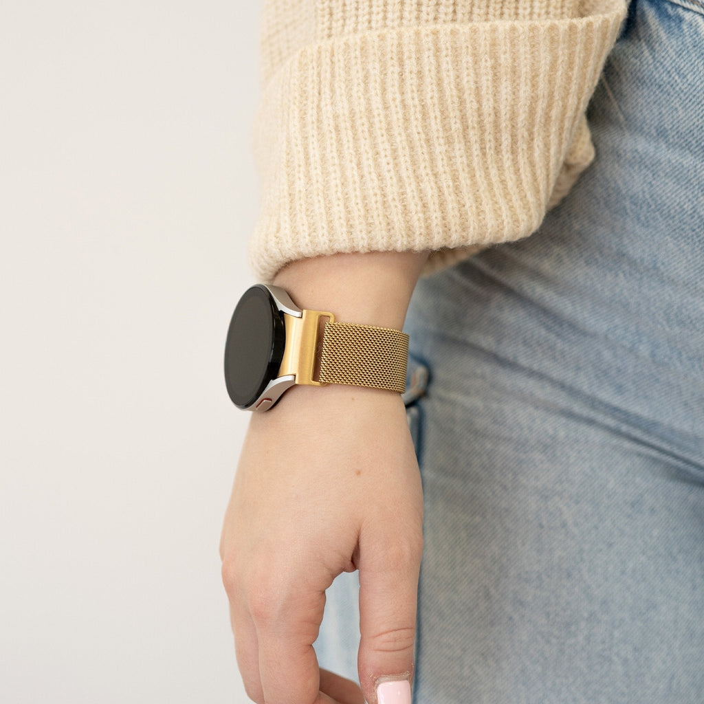 One Push Milanese horlogebandje - 20mm - Goud