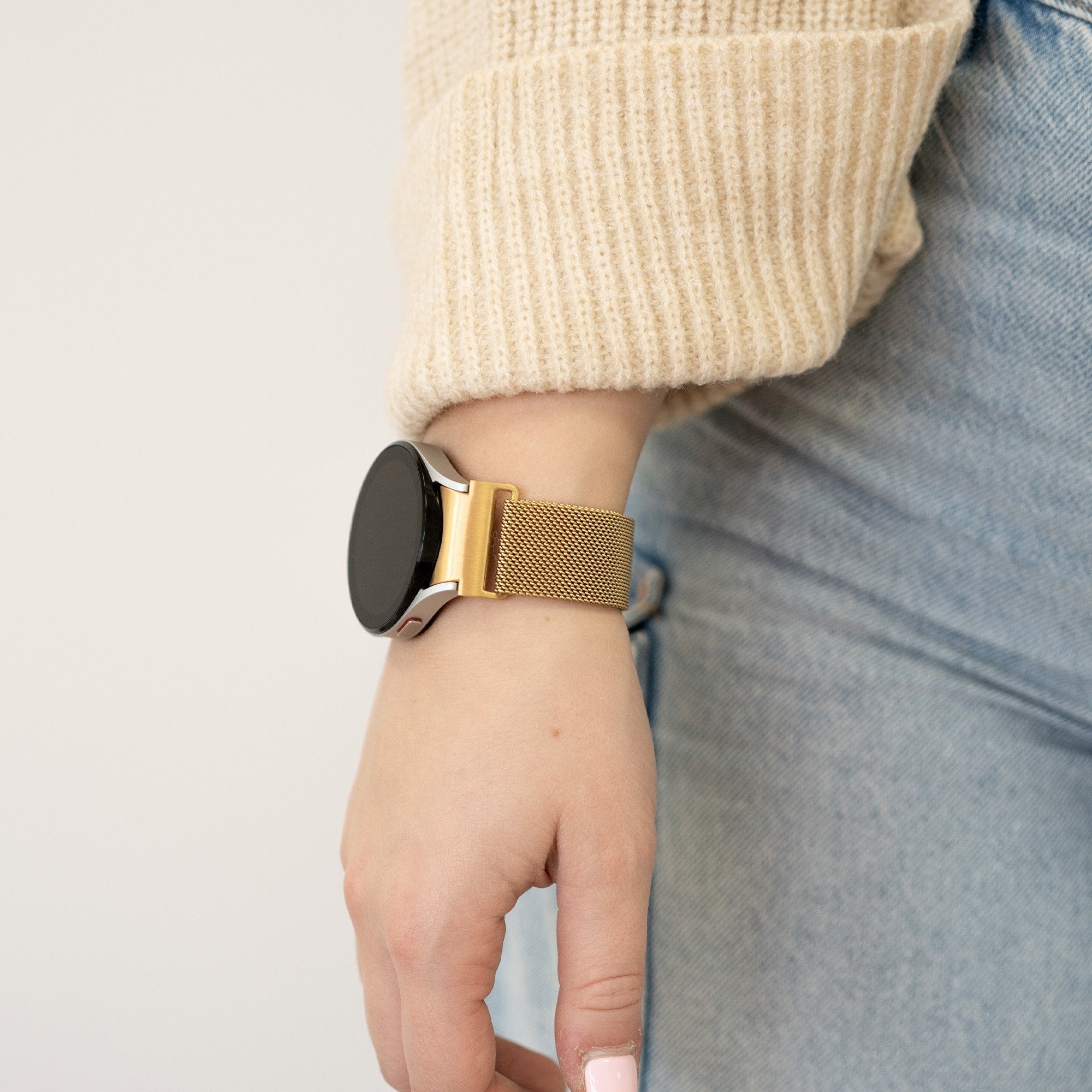 One Push Milanese horlogebandje - 20mm - Goud