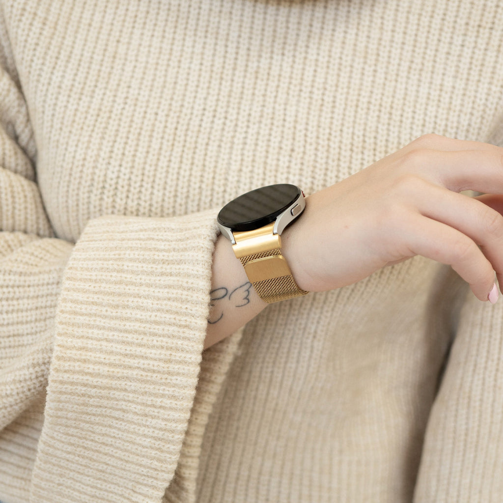 One Push Milanese horlogebandje - 20mm - Goud