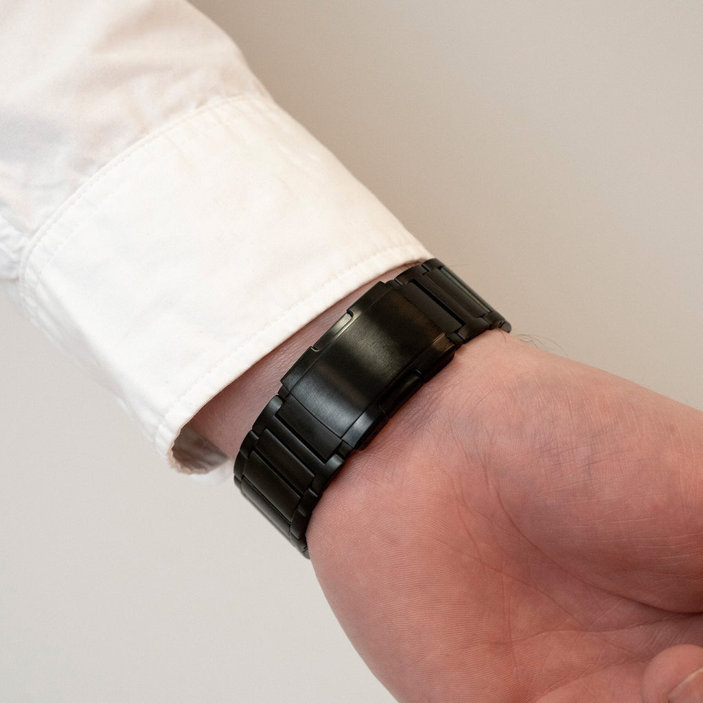 One Push Titanium horlogebandje - 20mm - Zwart