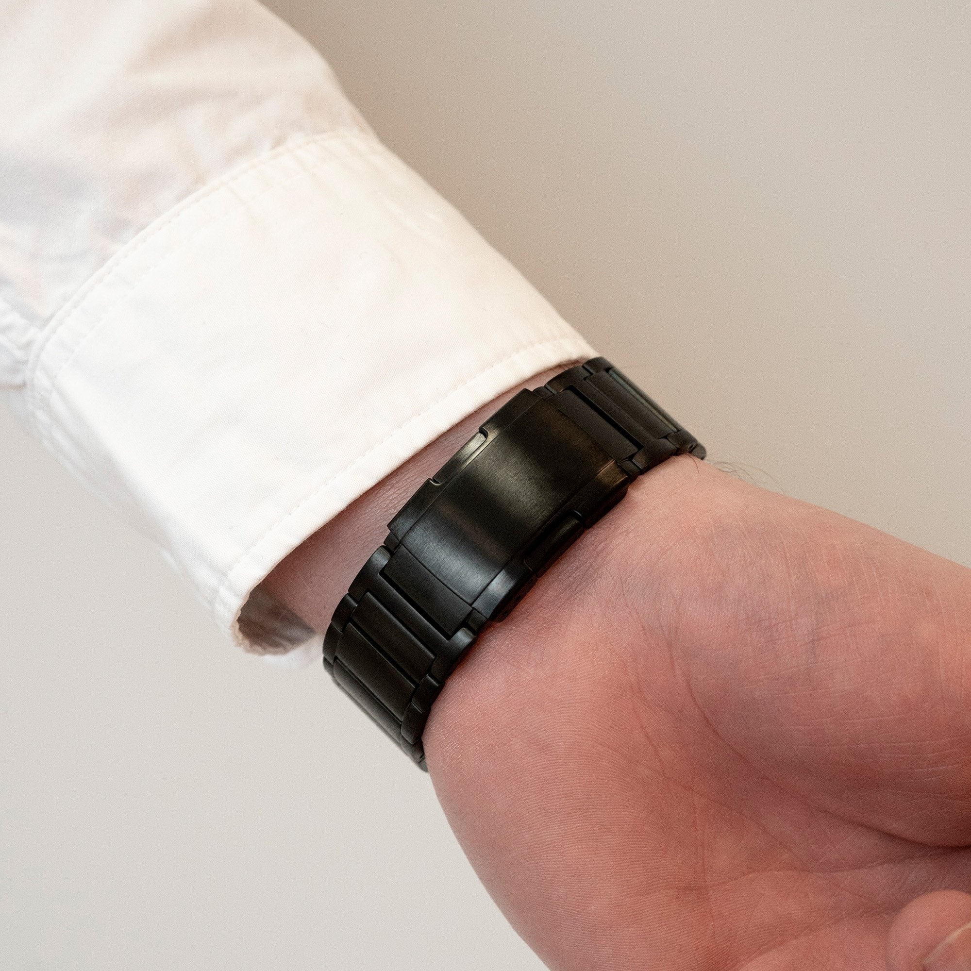 One Push Titanium horlogebandje - 20mm - Zwart