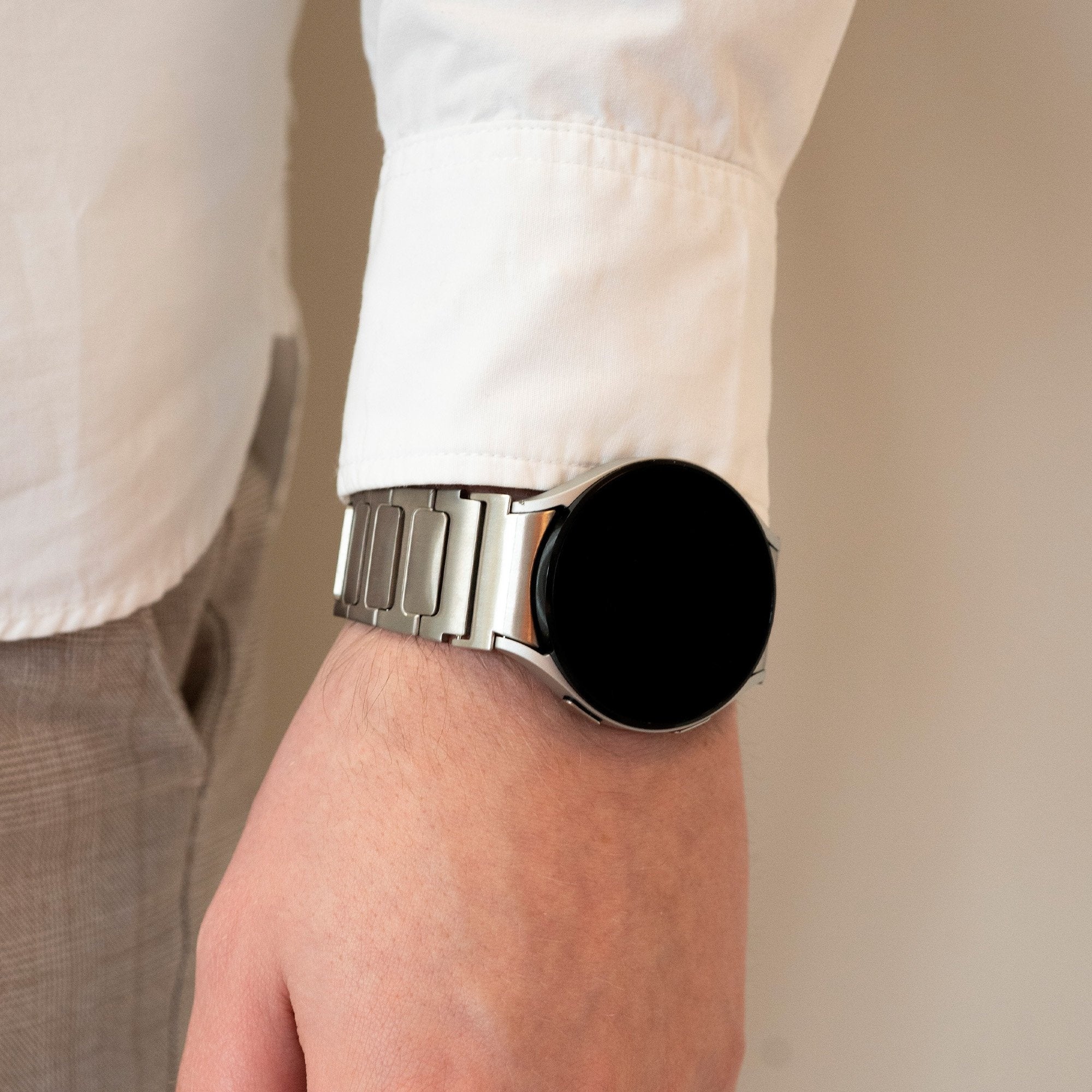 One Push Luxe Titanium horlogebandje - 20mm - Zilver