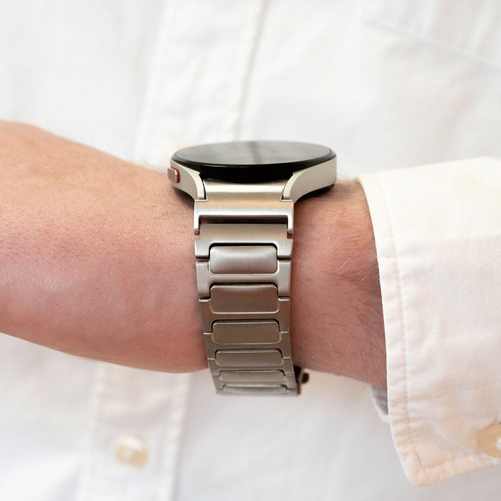 One Push Luxe Titanium horlogebandje - 20mm - Zilver