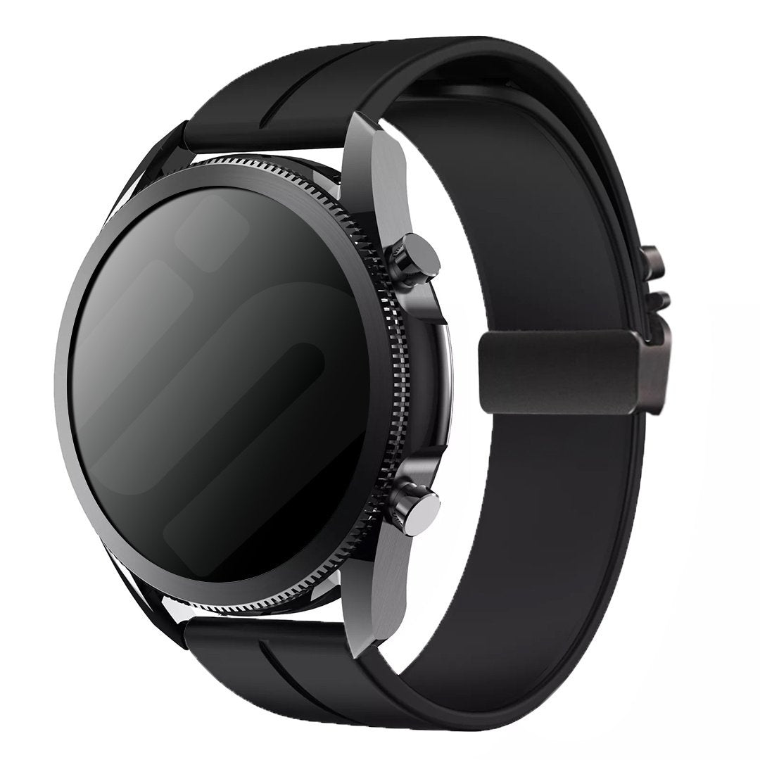 Siliconen P-Buckle horlogebandje - 20mm - Zwart