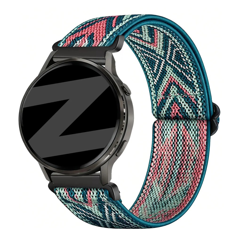 Elastische nylon horlogebandje - 20mm - Blauw mix
