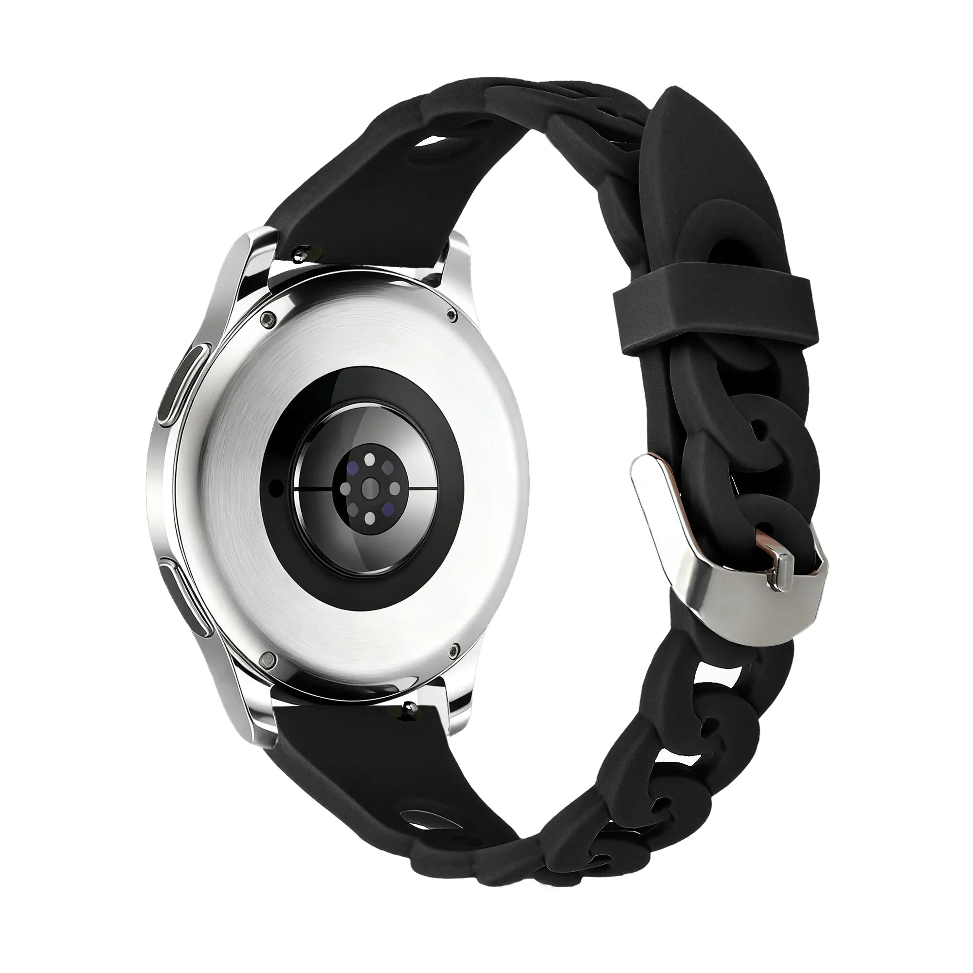 Siliconen Chains horlogebandje - 20mm - Zwart