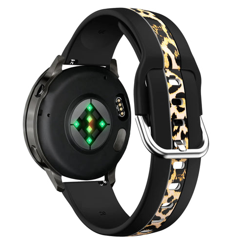 Dual leopard horlogebandje - 20mm - Zwart