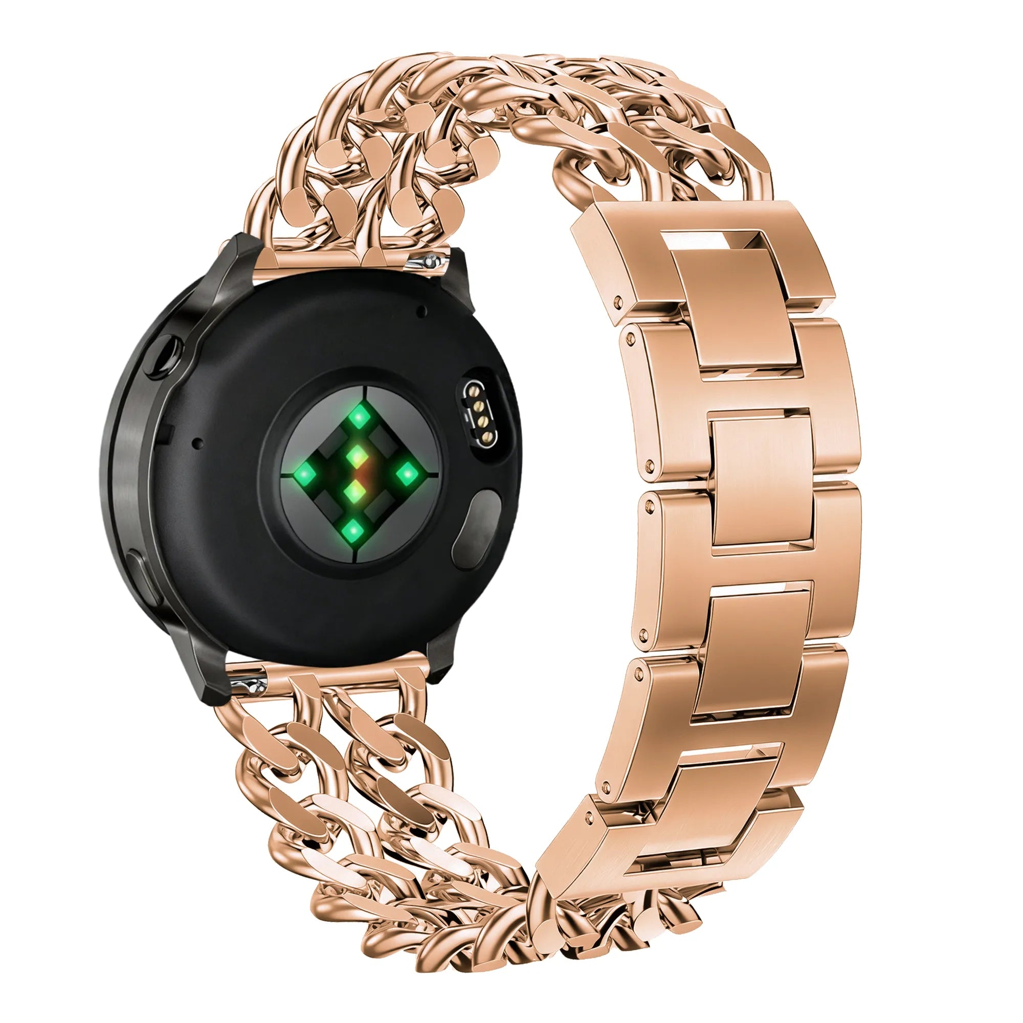 Metalen Double Chains horlogebandje - 20mm - Roségoud