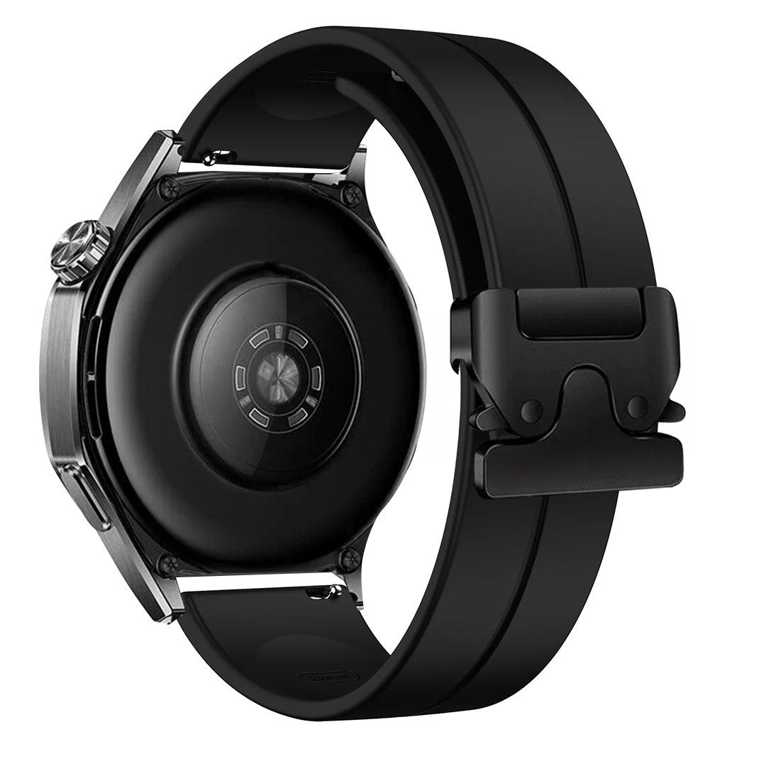 Siliconen P-Buckle horlogebandje - 20mm - Zwart