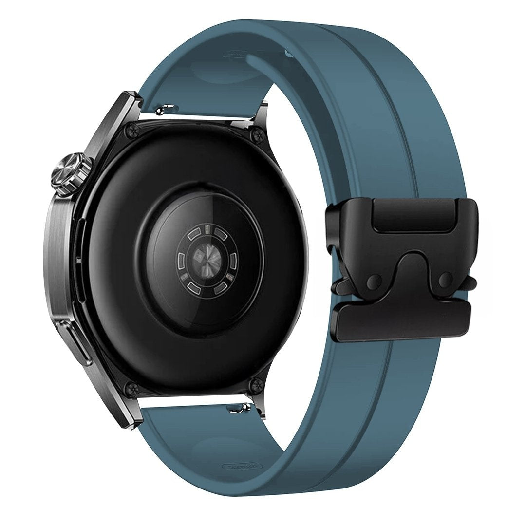 Siliconen P-Buckle horlogebandje - 20mm - Grijsblauw