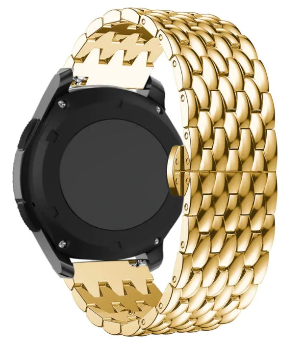 Stalen draak horlogebandje - 20mm - Goud
