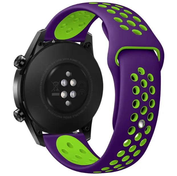 Sport horlogebandje - 20mm - Paars/groen