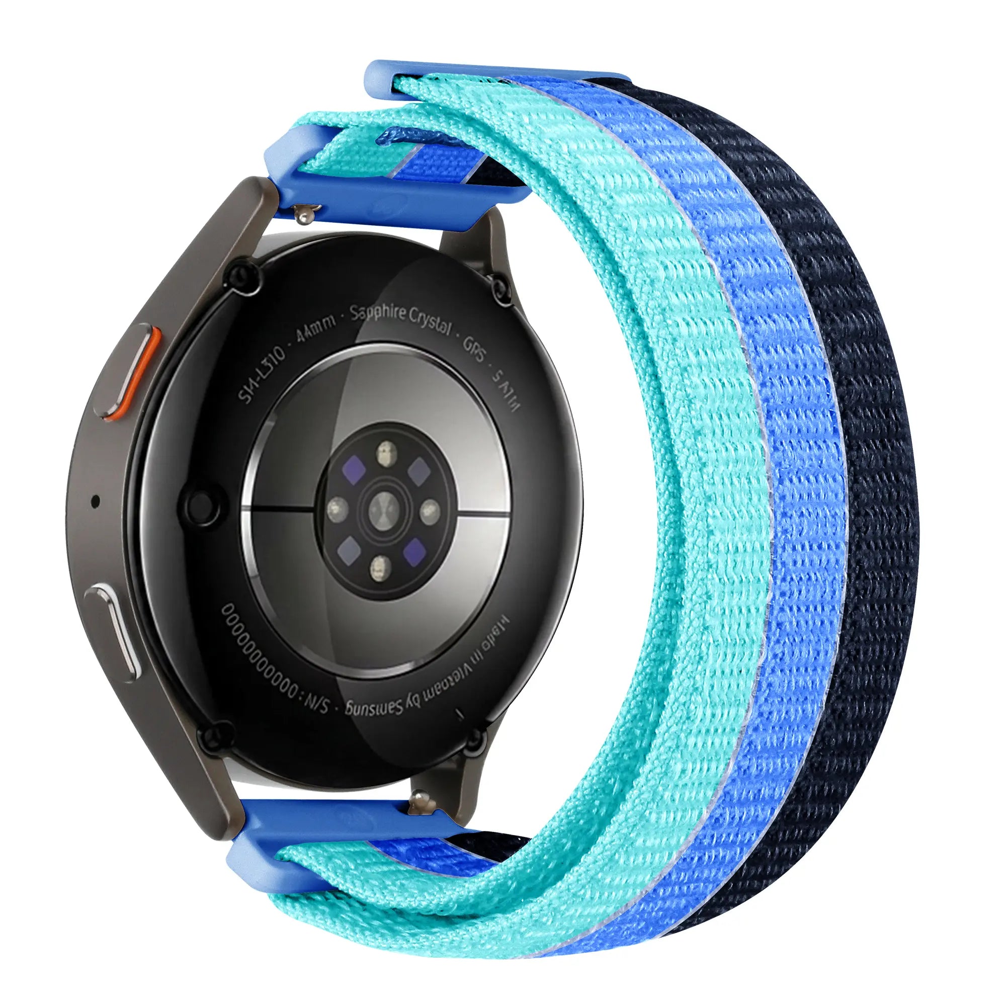 Triple nylon horlogebandje - 20mm - Blauw mix