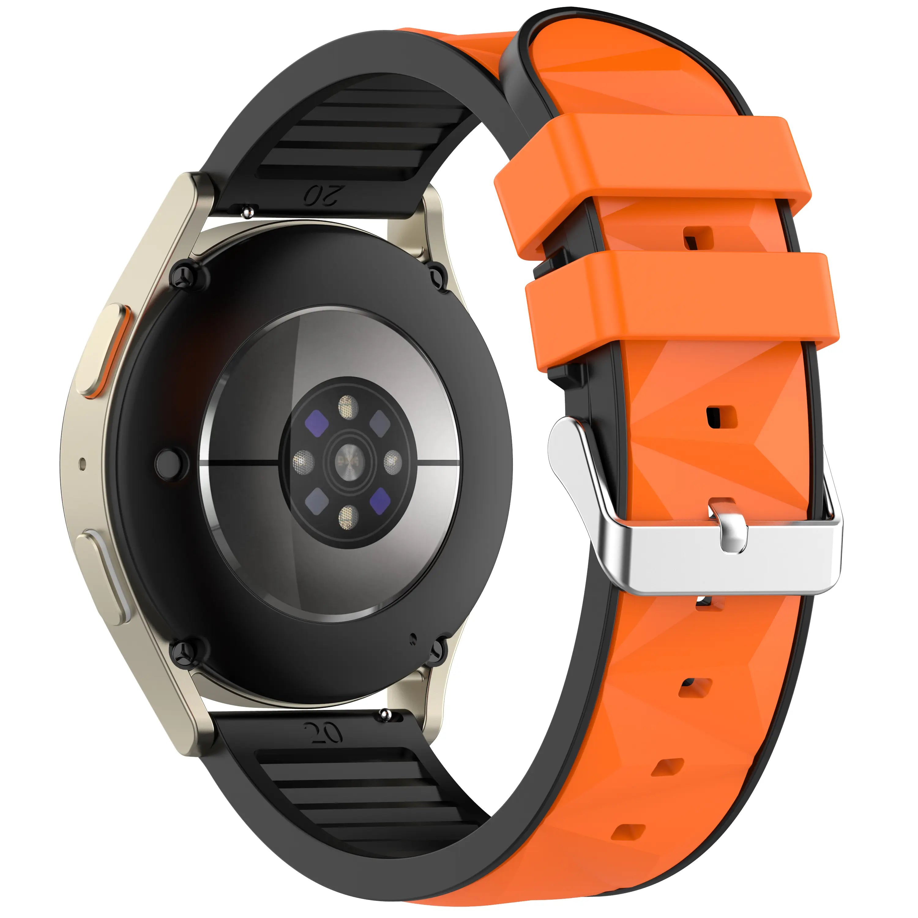 Diamond sport horlogebandje - 20mm - Oranje/zwart