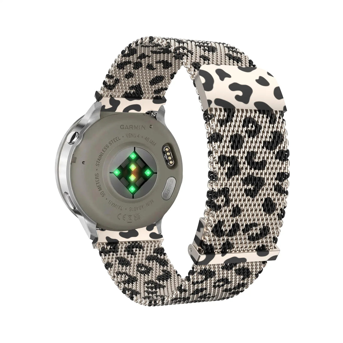 Milanese horlogebandje - 20mm - Rose gold leopard