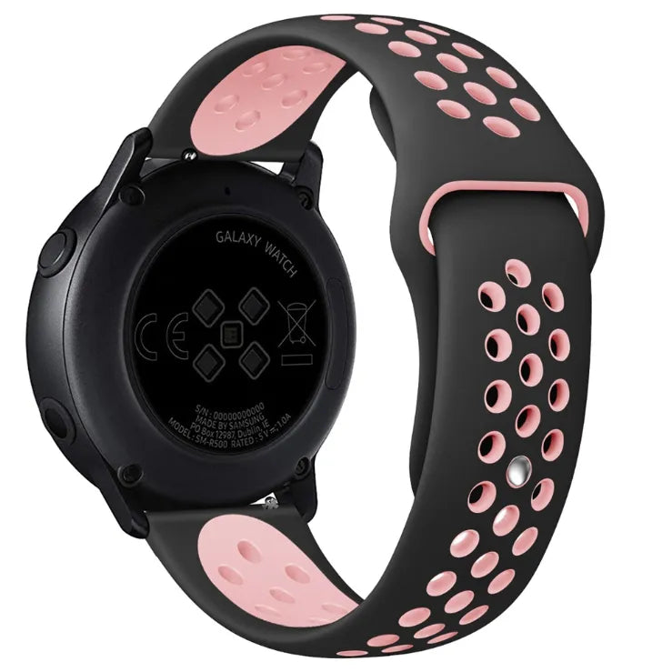 Sport horlogebandje - 20mm - Zwart/roze