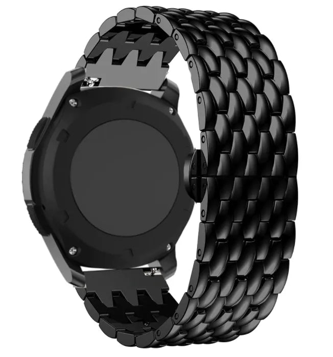 Stalen draak horlogebandje - 20mm - Zwart