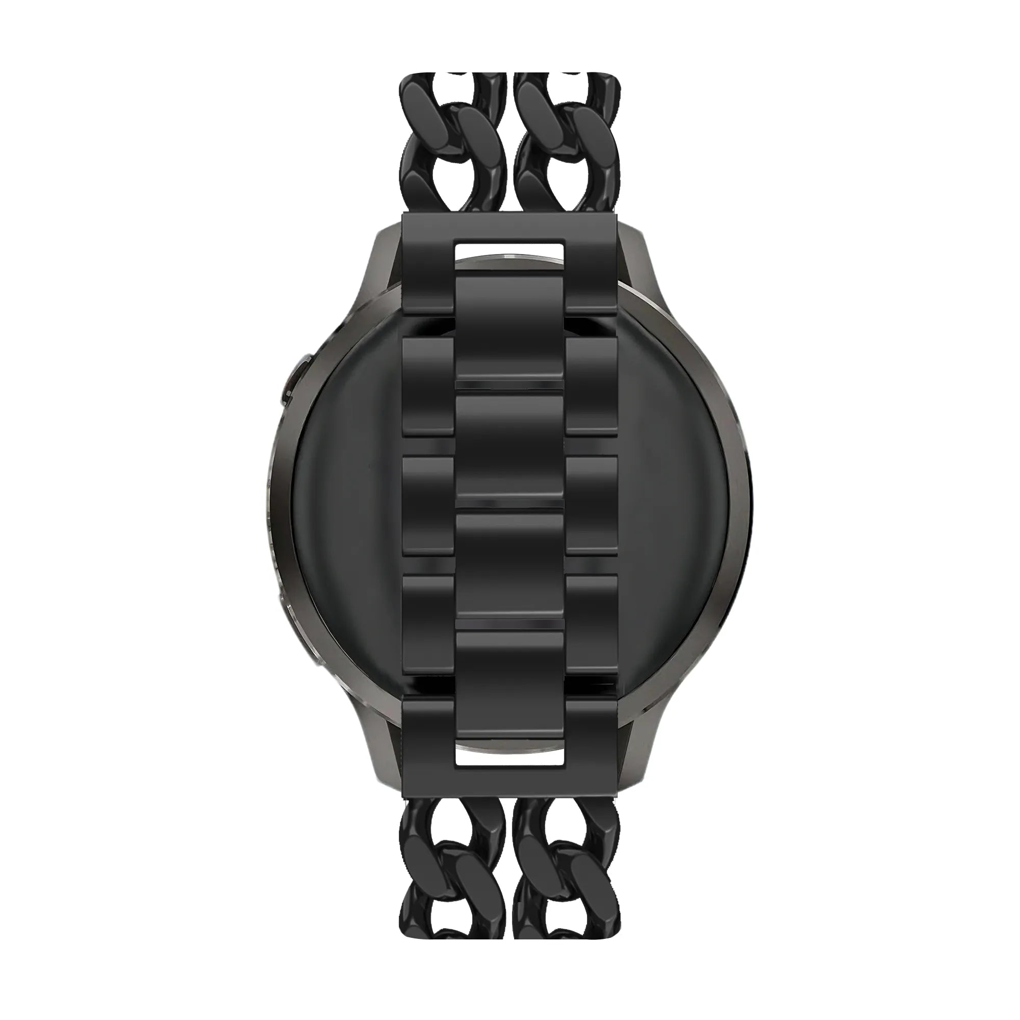 Metalen Double Chains horlogebandje - 20mm - Zwart