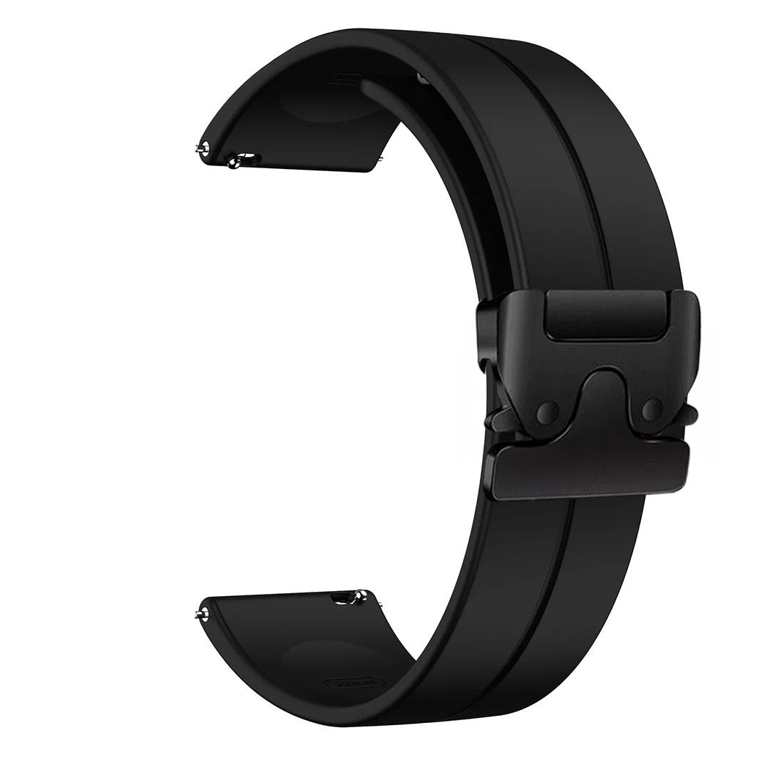 Siliconen P-Buckle horlogebandje - 20mm - Zwart