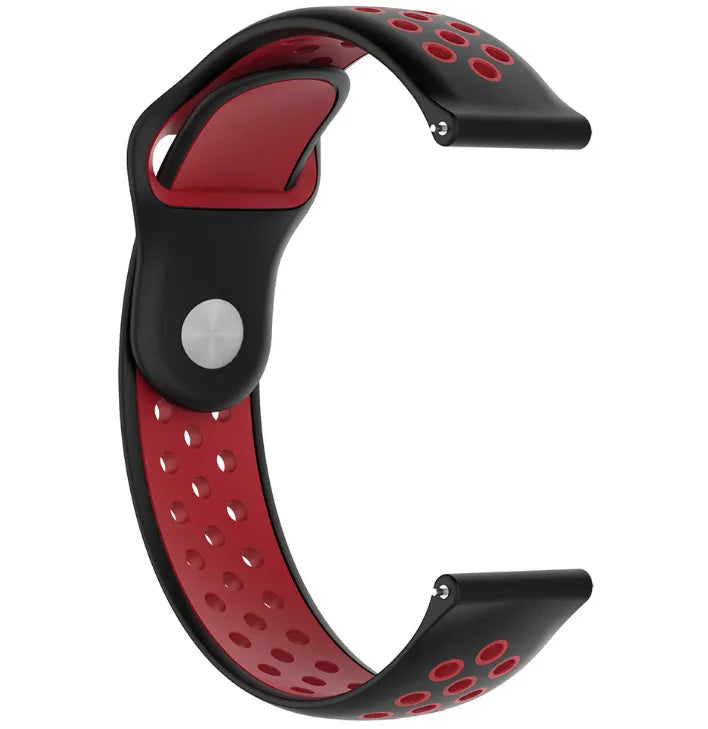 Sport horlogebandje - 20mm - Zwart/rood