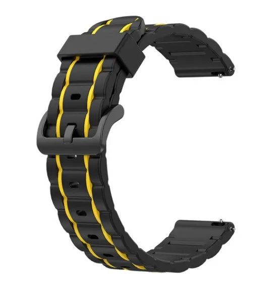 Sport gesp horlogebandje - 20mm - Zwart/geel