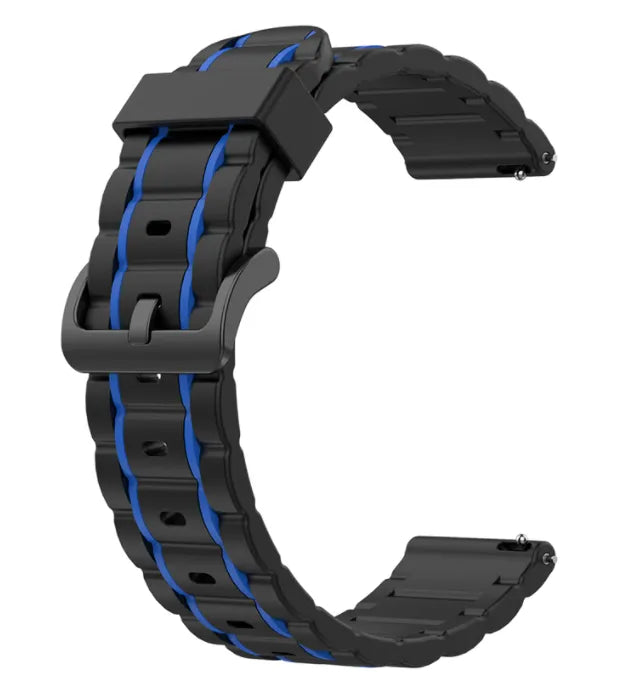 Sport gesp horlogebandje - 20mm - Zwart/blauw
