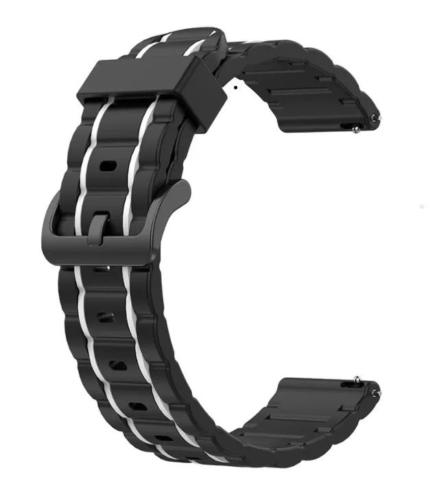 Sport gesp horlogebandje - 20mm - Zwart/wit
