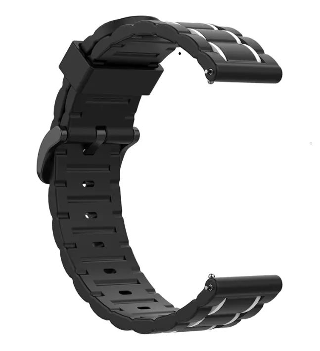 Sport gesp horlogebandje - 20mm - Zwart/wit